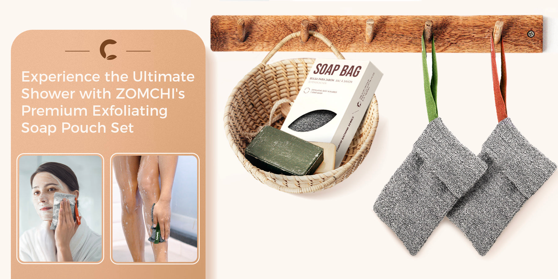 Experience the Ultimate Shower with ZOMCHI's Premium Exfoliating Soap Pouch Set
