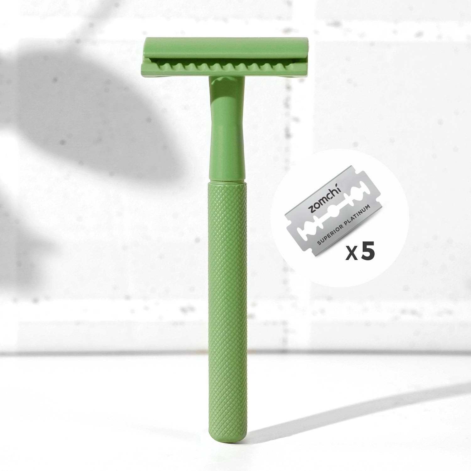 Green reusable double edge razor shaving for women&men face and leg ...