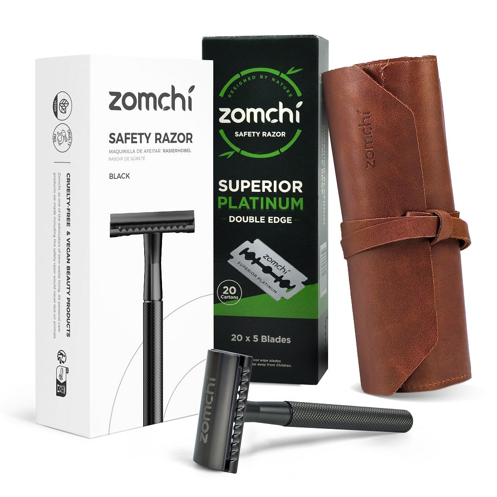 Safety Razor Disposable Razor Case Reusable and Eco-Friendly Safety Razors For Women & Men + 50/100 Count ...