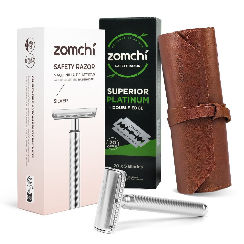 American Safety Razor Safety Razor Reusable and Eco-Friendly Safety Razors For Women & Men + 50/100 Count ...