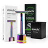 Rainbow Safety Razor With Stand And 100 Counts Blades And Bank
