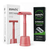Red Safety Razor With Stand And 100 Counts Blades
