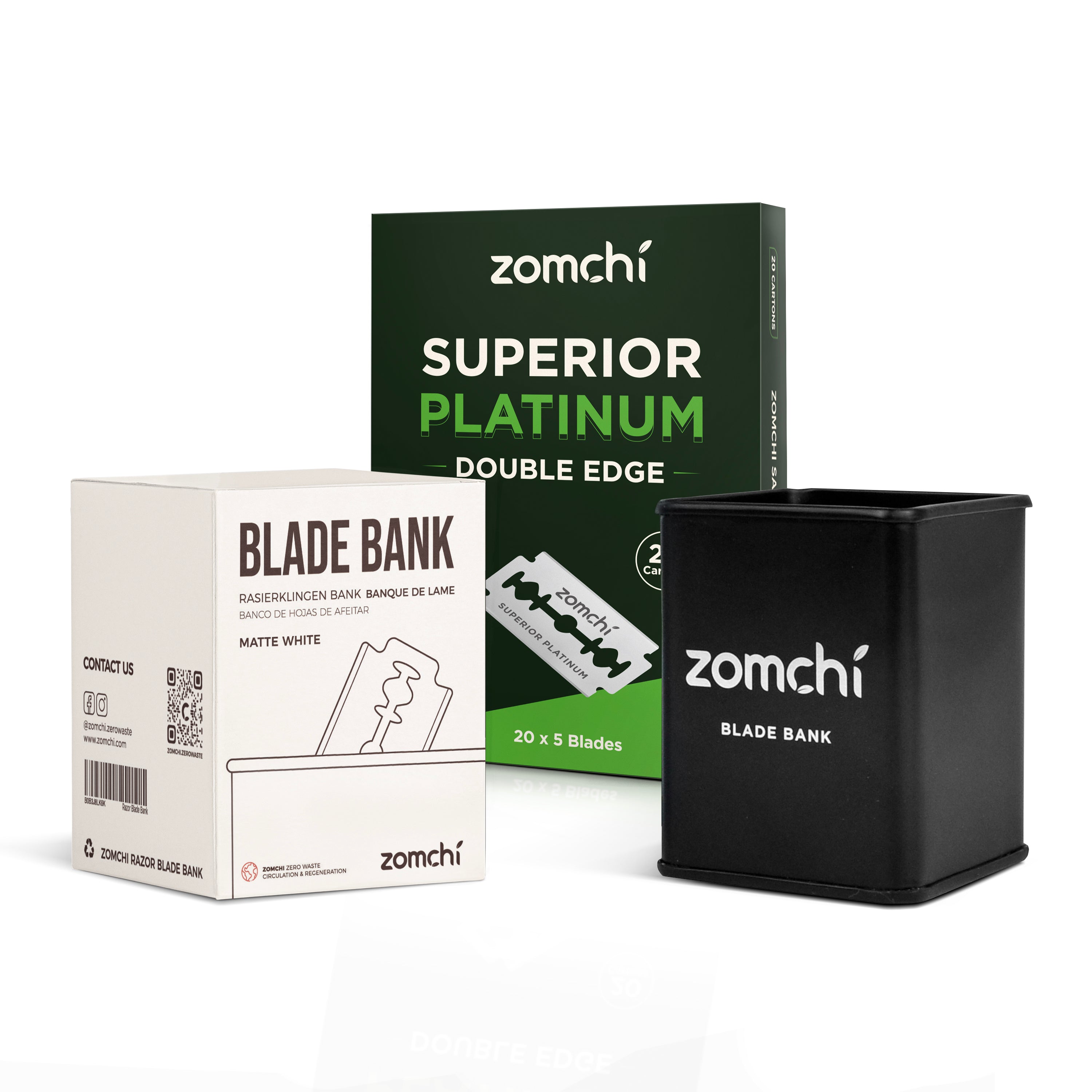 Zomchi Razor Blade Bank+ 100 Counts Safety Razor Blades – ZOMCHI