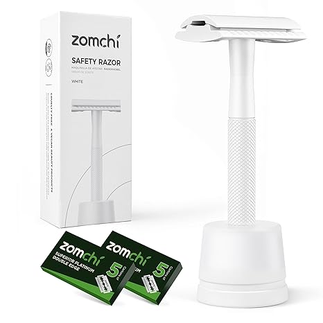 ZOMCHI Double Edge Safety Razor with Stand for Men, Women Razor with 1