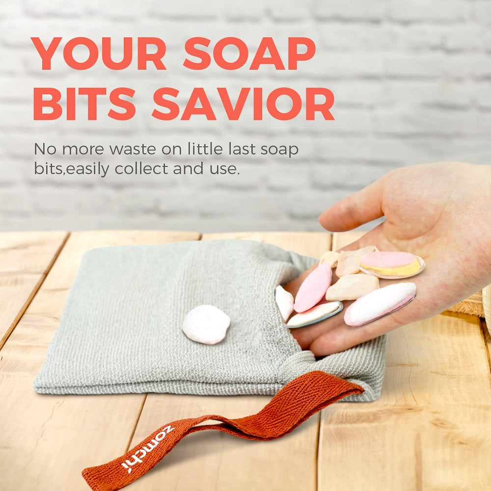 Exfoliating Soap Pouch And Soap Saver Pocket Easily Collect And Use Little Last Soap Bits Which No More Waste Your Soap