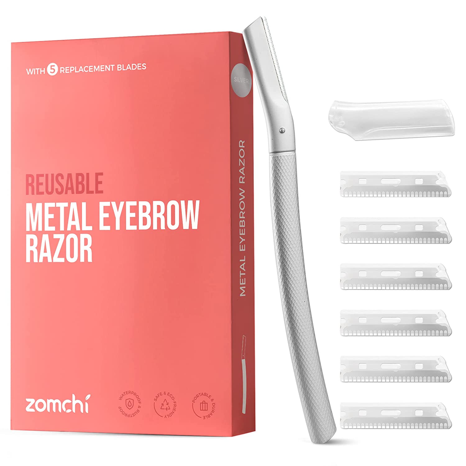 Silver Eyebrow Razor with Razor Blade Bank – ZOMCHI