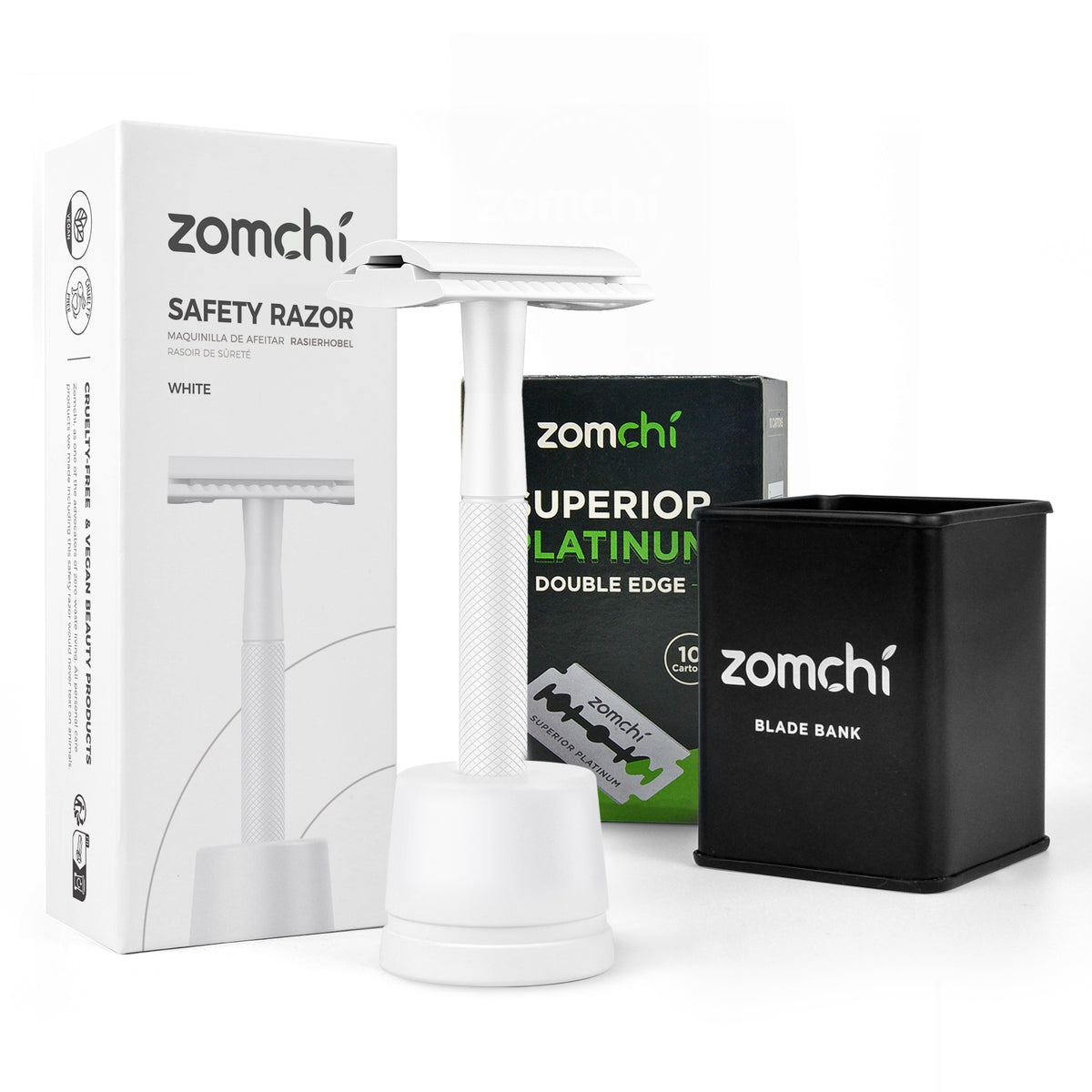 Plastic Razor Bank Zero Waste Reusable Shaving Safety Razor With Stand For Women Legs + 5 ...