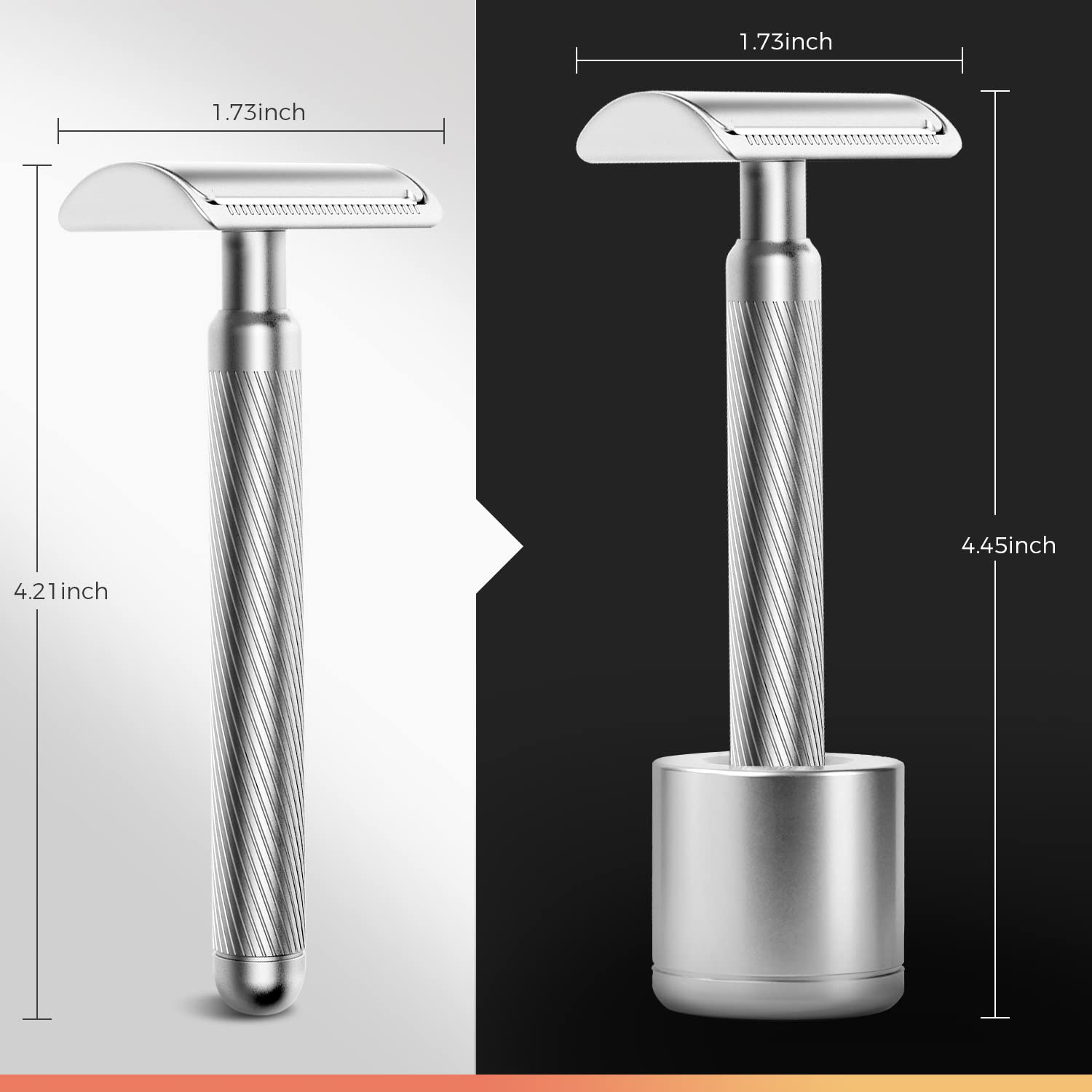 Size Of Zomchi Noble Silver Safety Razor With Stand