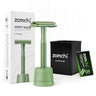 Green Safety Razor With Stand And Banks And 5 Counts Blades
