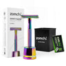 Rainbow Safety Razor With Stand And Banks And 5 Counts Blades