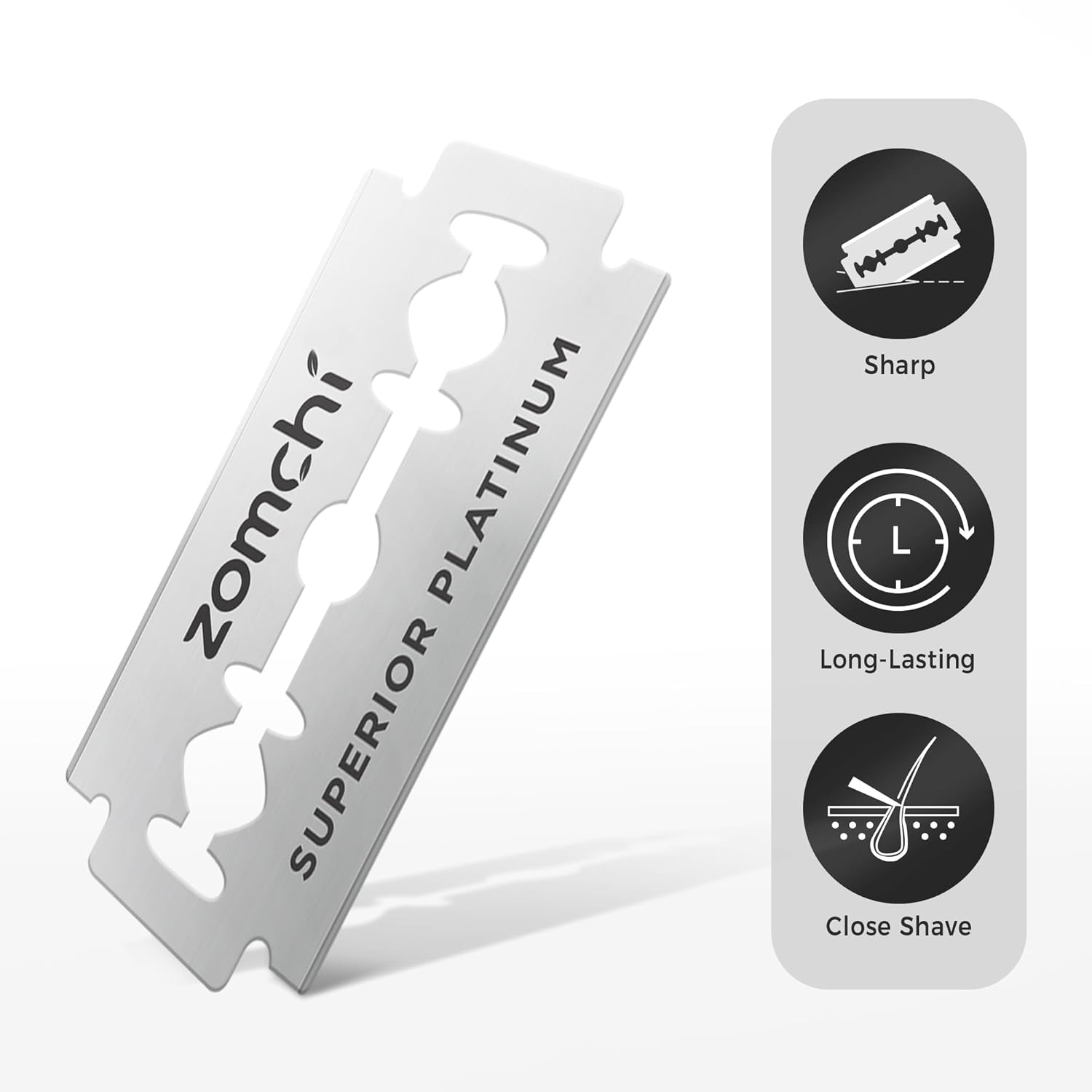 オーム貝　二種セット断面カットとカットなし Zomchi Double Edge Razor Blades 2.0, 100 Counts Safety Razor