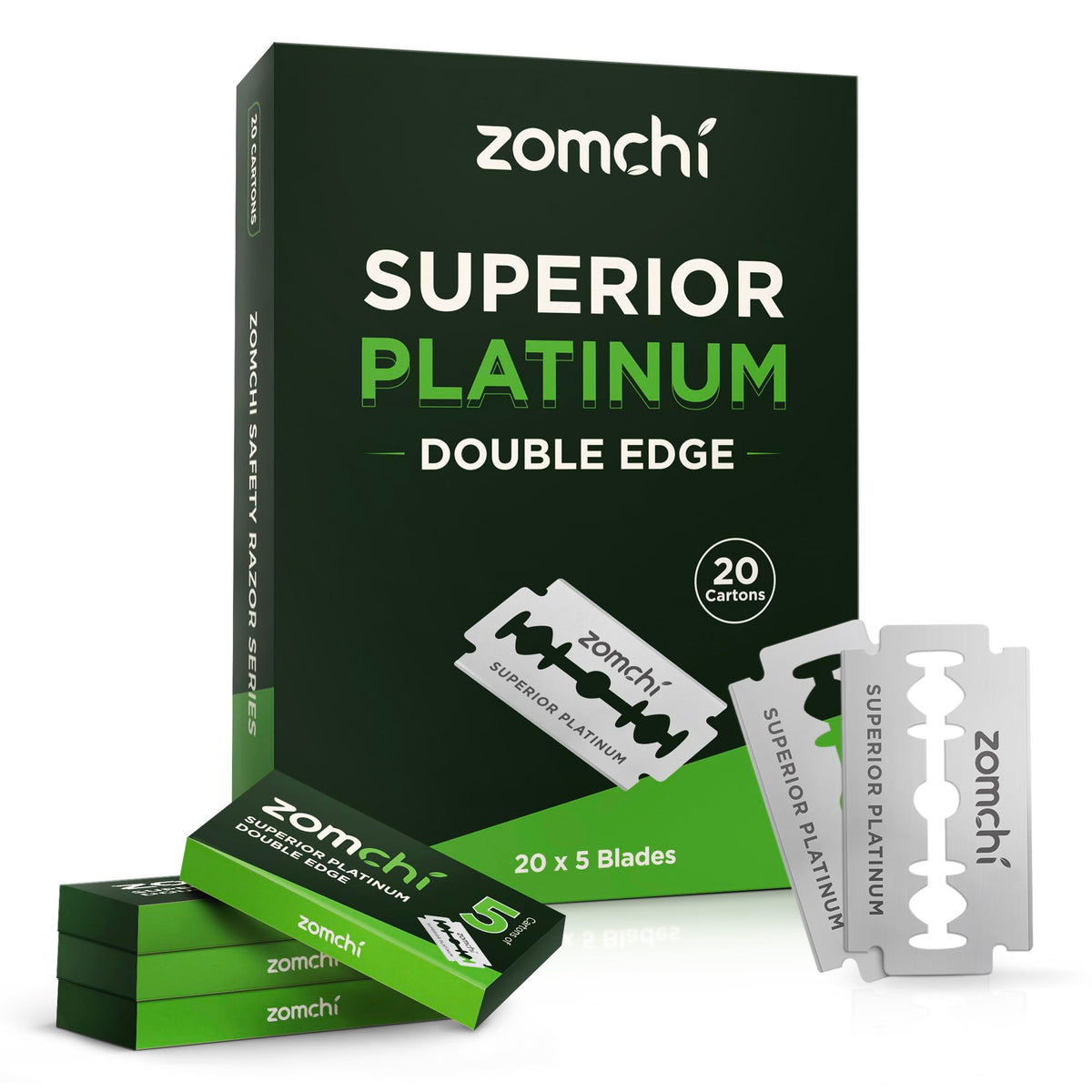 ZOMCHI 100 count double edge safety razor blades pack