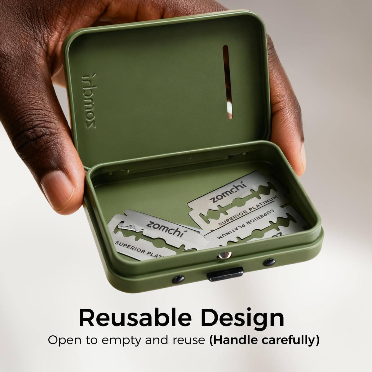 Used Razorblade ZOMCHI Razor Blade Bank for Used Double Edge Safety Razor Blades, Comp
