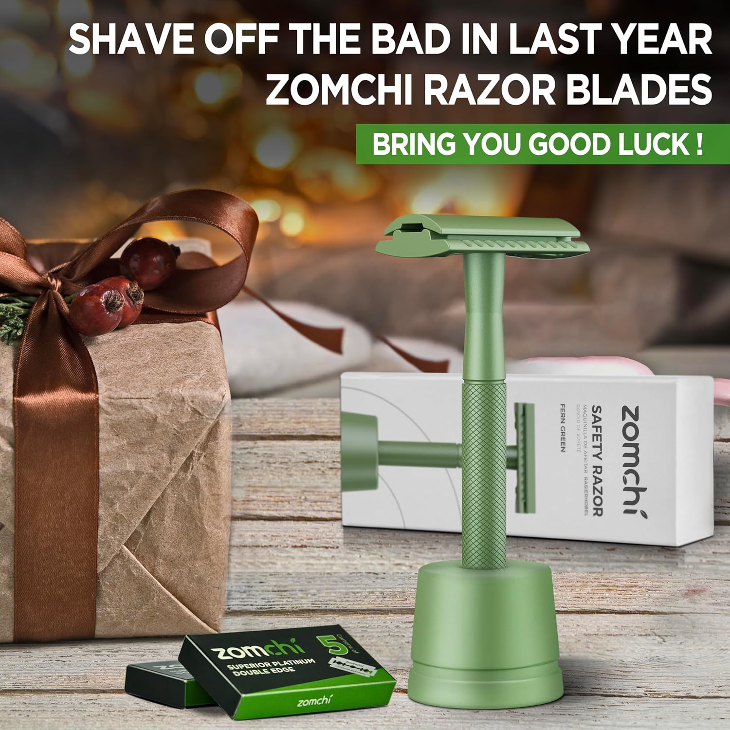 ZOMCHI Double Edge Close Comb Safety Razor with Stand, Shaving Razor f