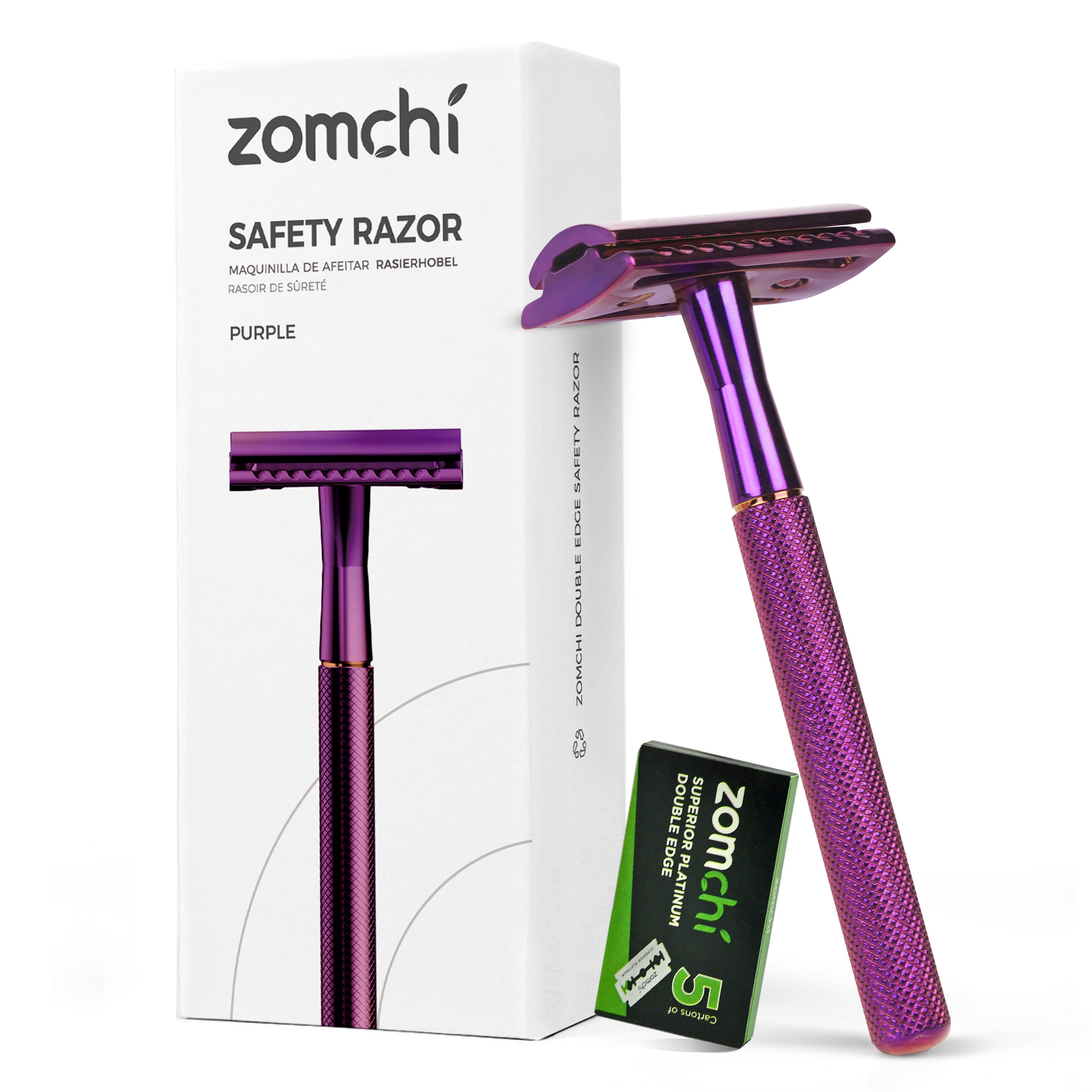 Purple Safety Razor With 5 Counts Blades