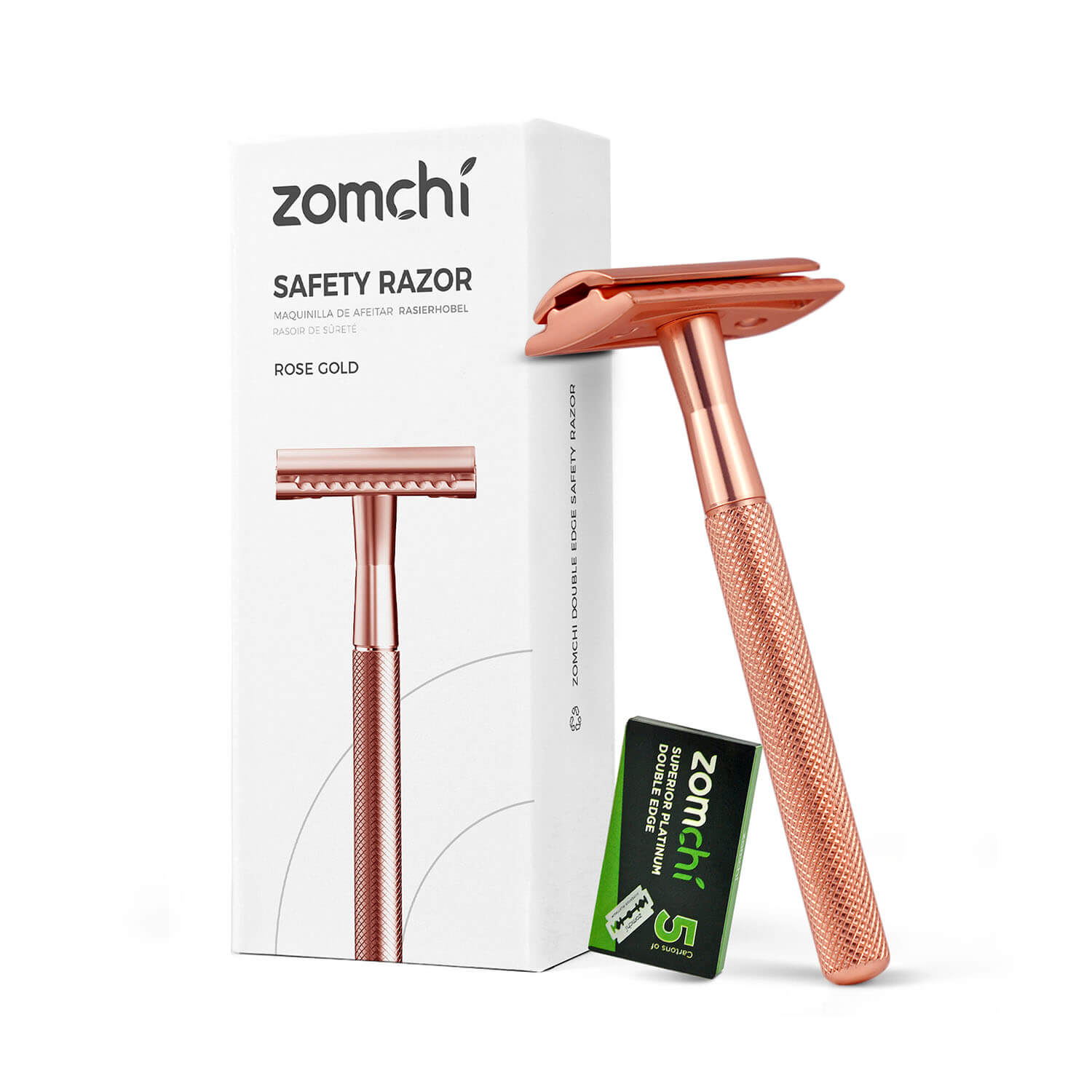 ZOMCHI Safety Razor With 5 Counts Blades And  Packing Box
