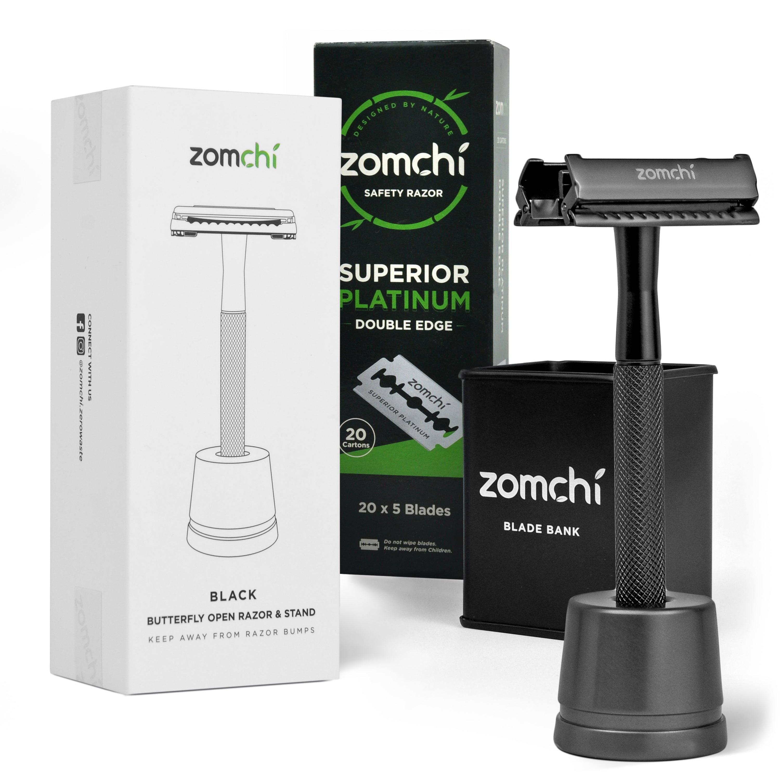 Razor With Stand + Blade + Blade Bank – ZOMCHI