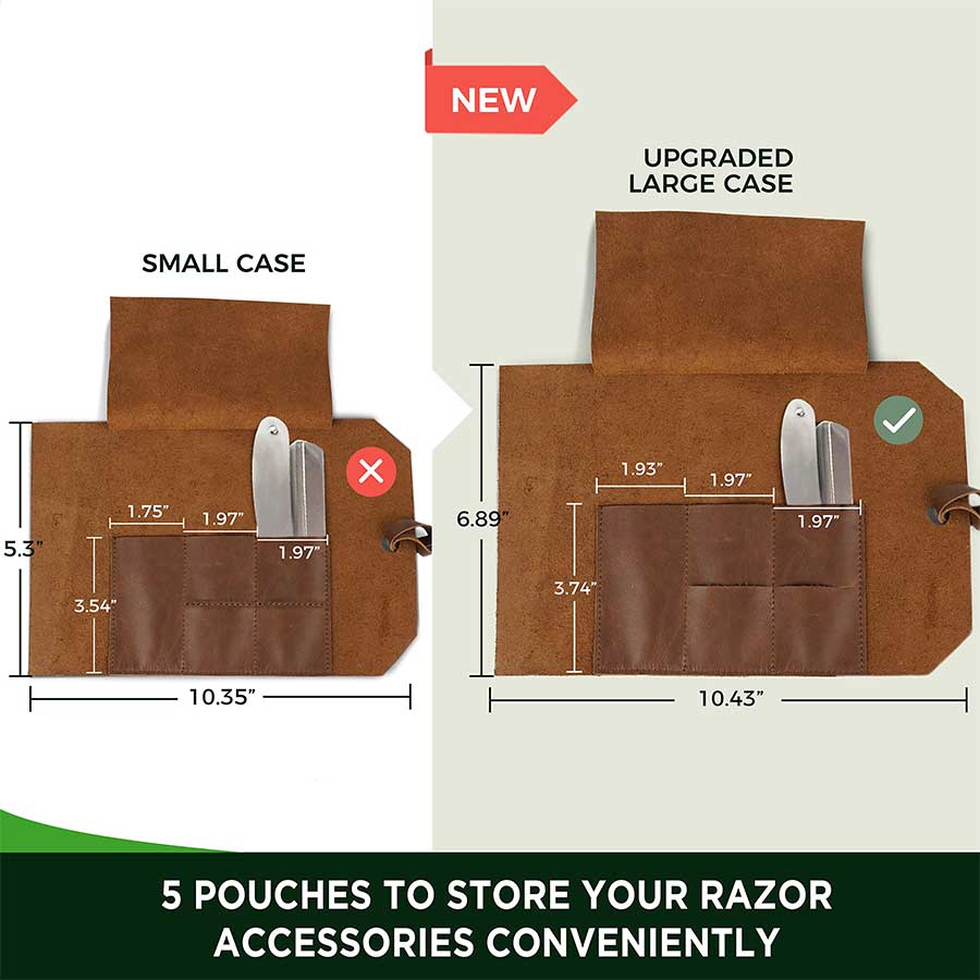 ZOMCHI Upgraded Genuine Leather Razor Travel Case