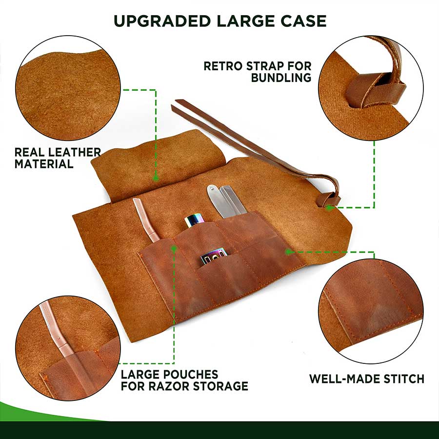 ZOMCHI Upgraded Genuine Leather Razor Travel Case