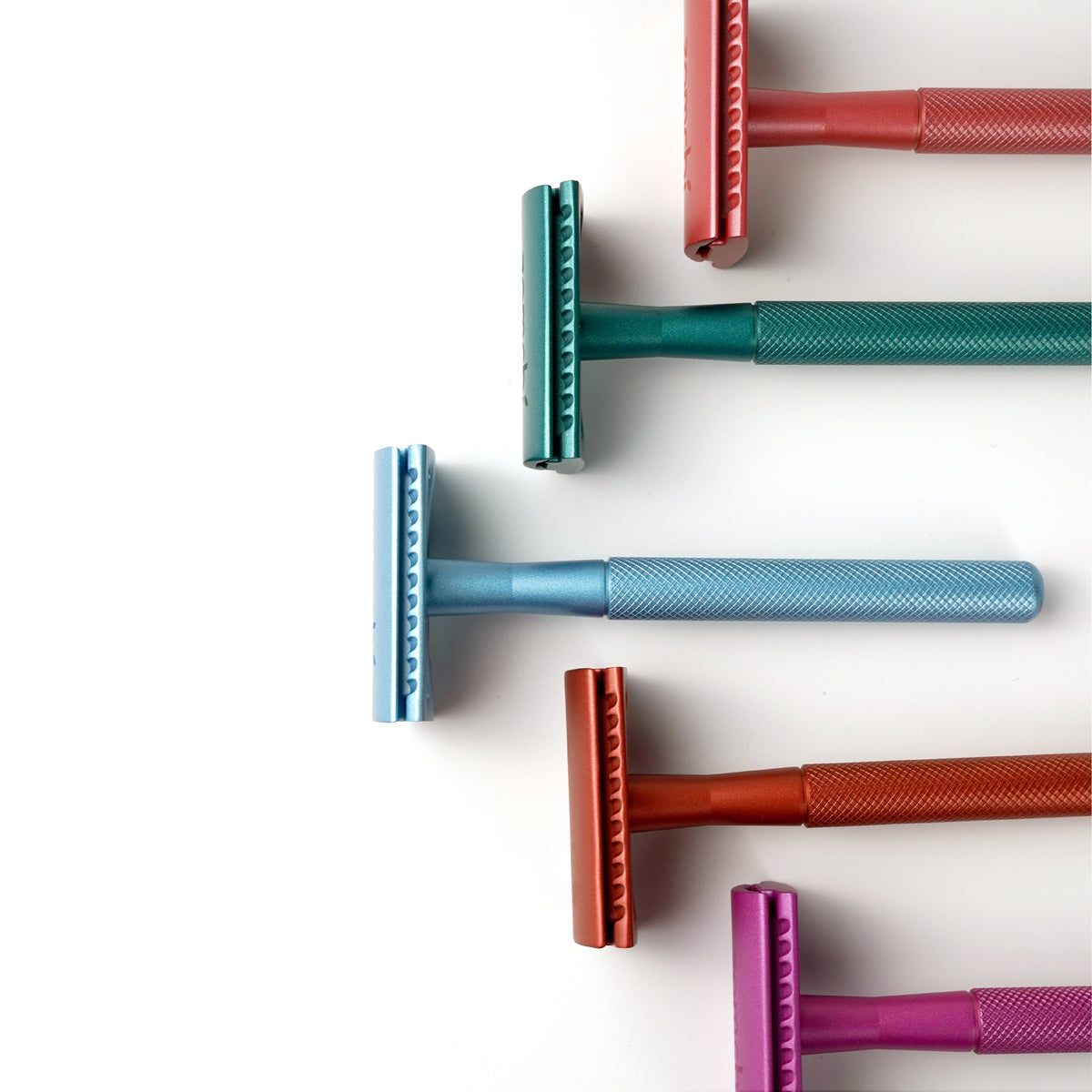 Ruby Rube Pink Razor Double Edge Metal Razor for Women with 5 Blades in Delicate Box (Ruby ...