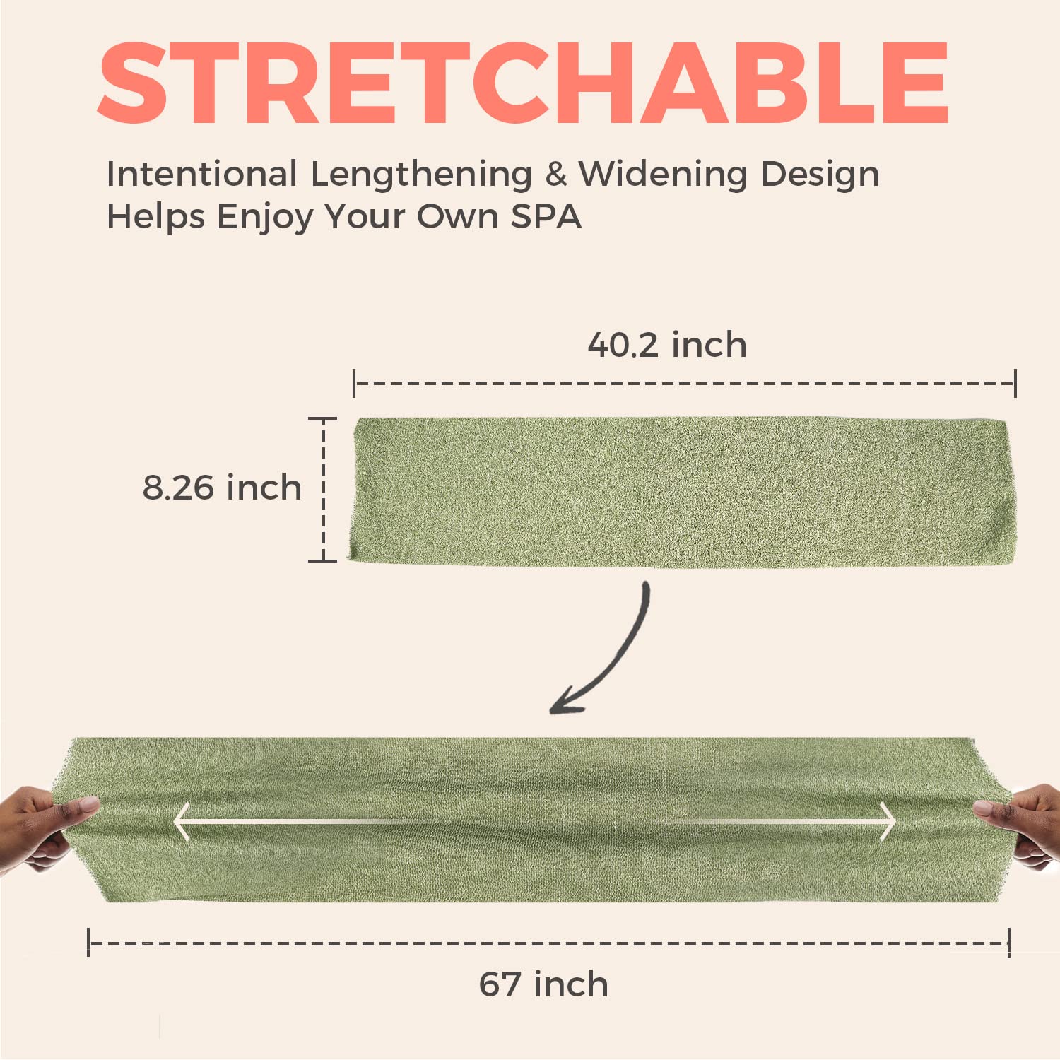 Size Of Material Of Zomchi Body Exfoliating Back Scrubber(Green)