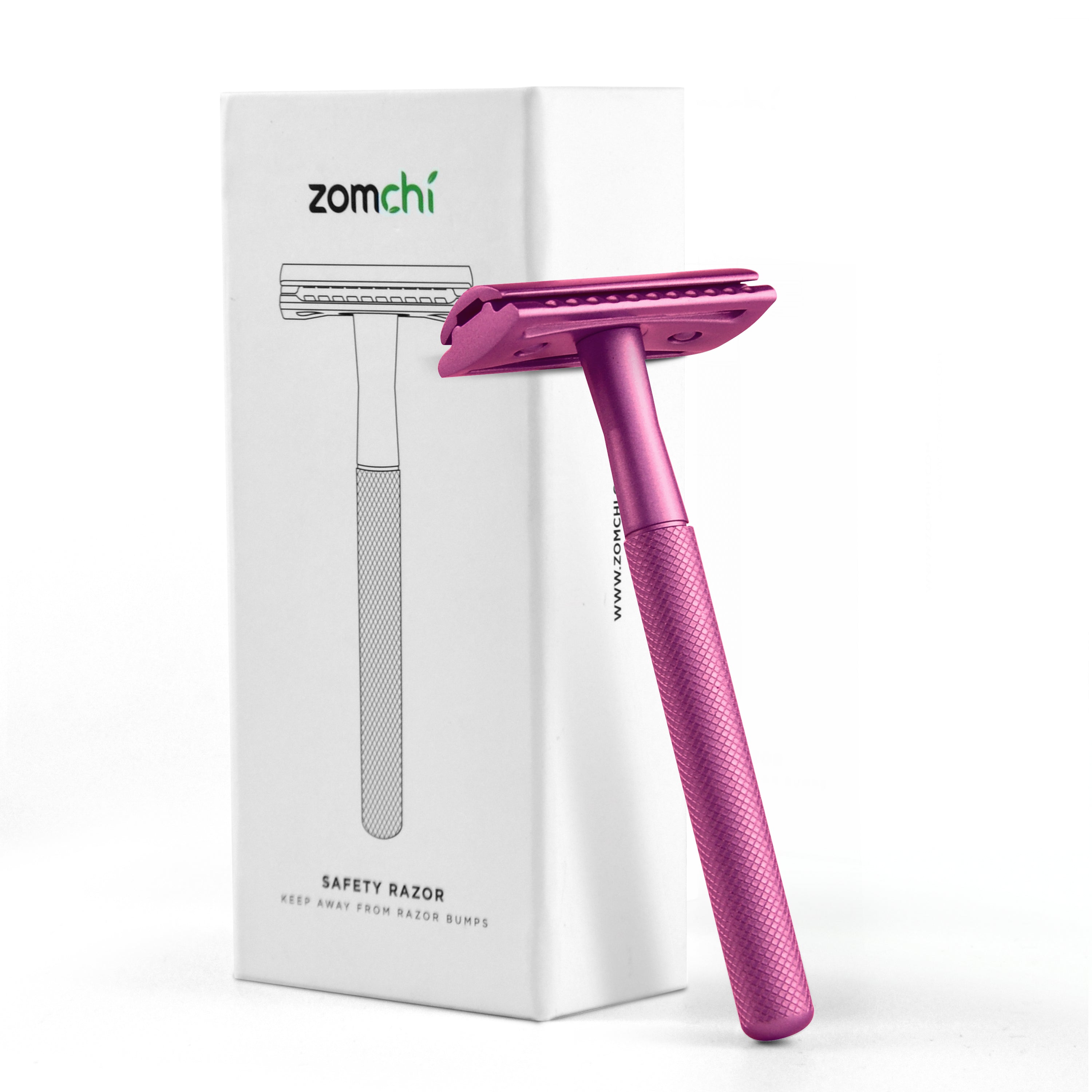 Double Edge Metal Razor for Women with 5 Blades in Delicate Box (Ruby ...