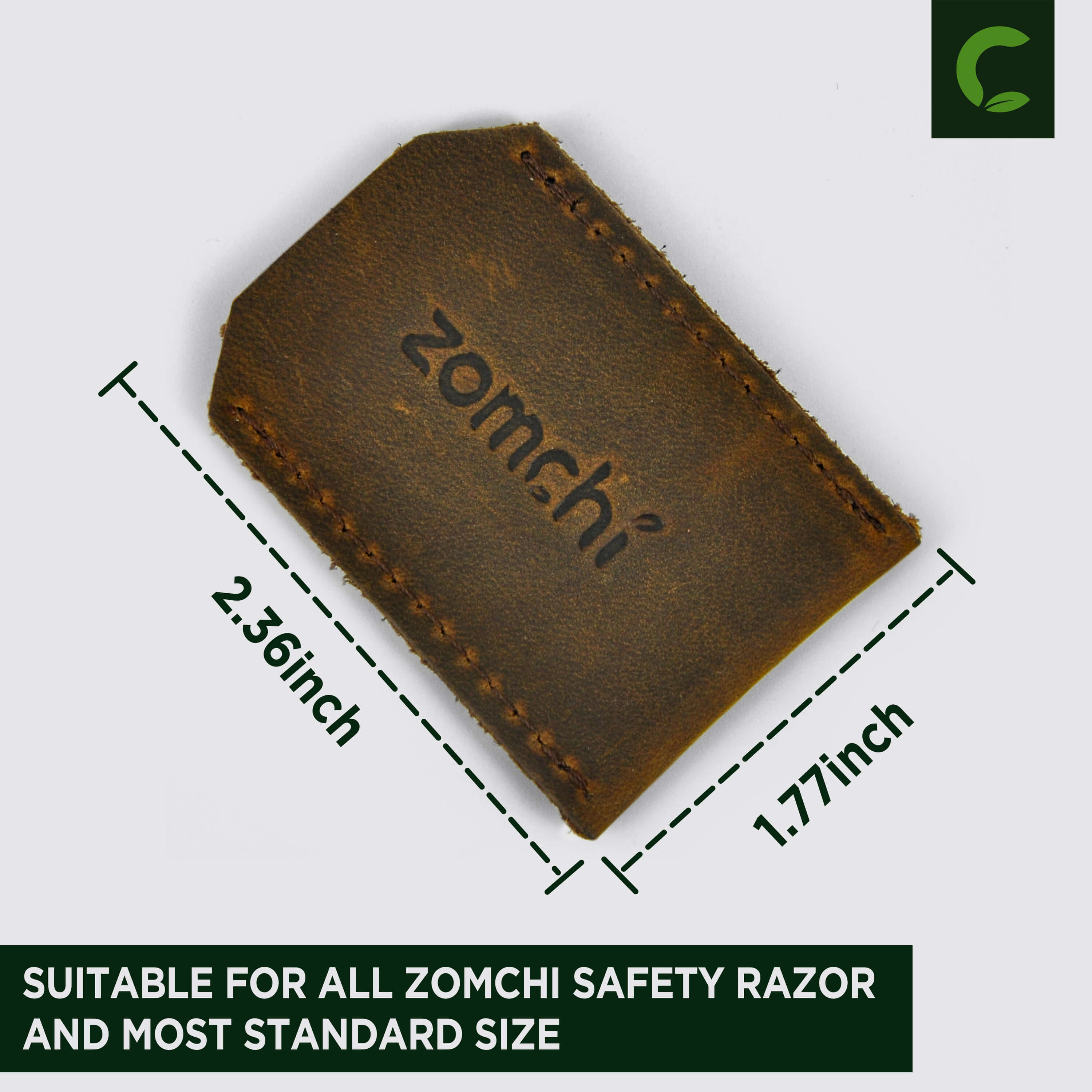 Safety Razor Head Protecting Leather Cover, Selected Cowhide