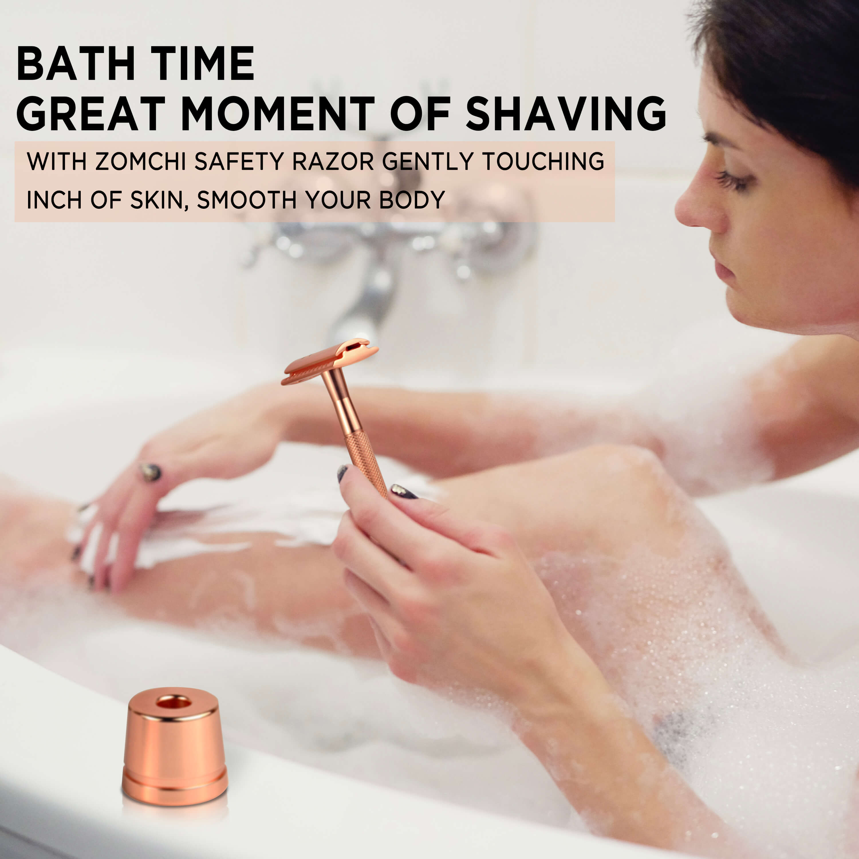 Great Moment Of Shaving With Zomchi Rose Gold Safety Razor