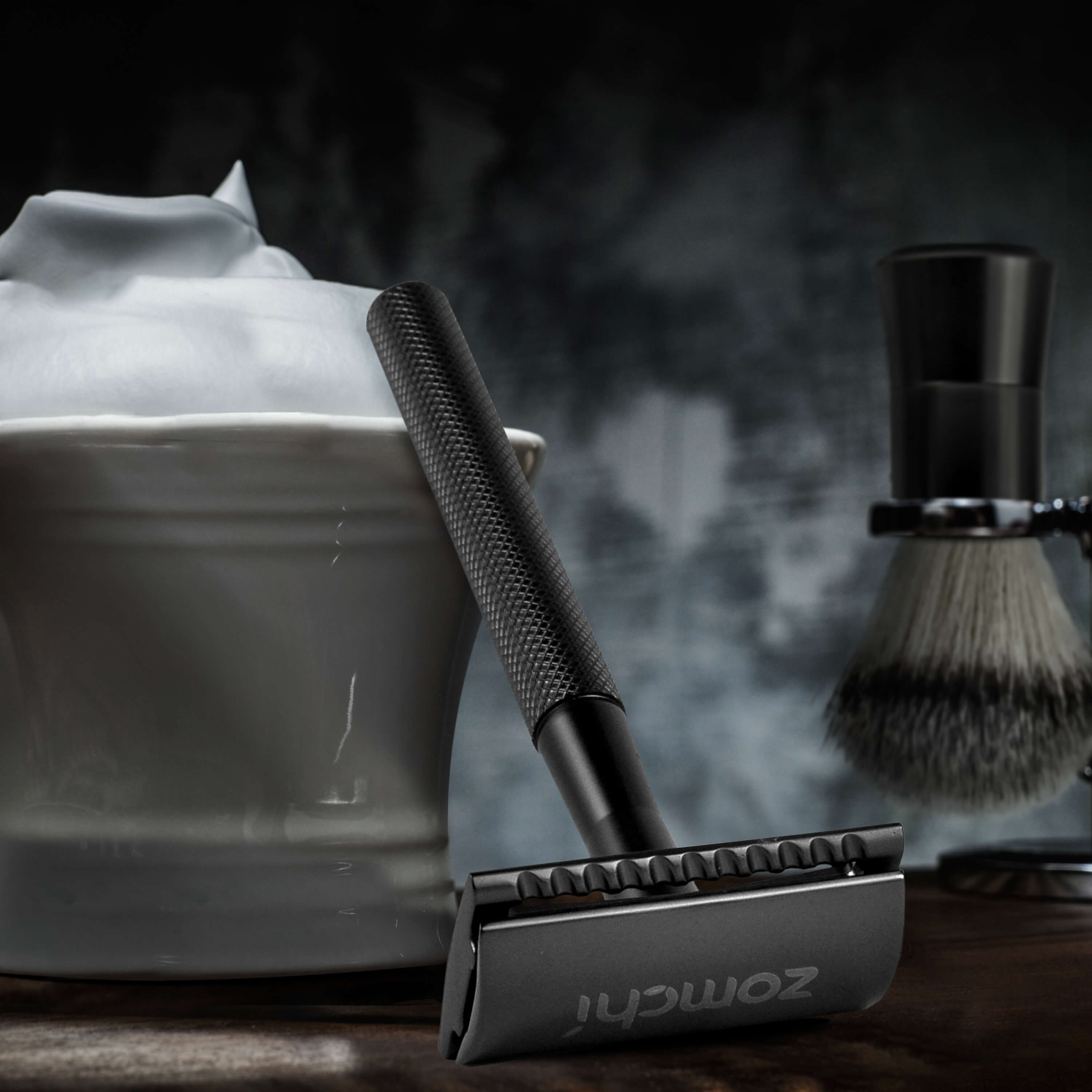 Zomchi Black Reusable Plastic Free Double Sided Razor Shaving For