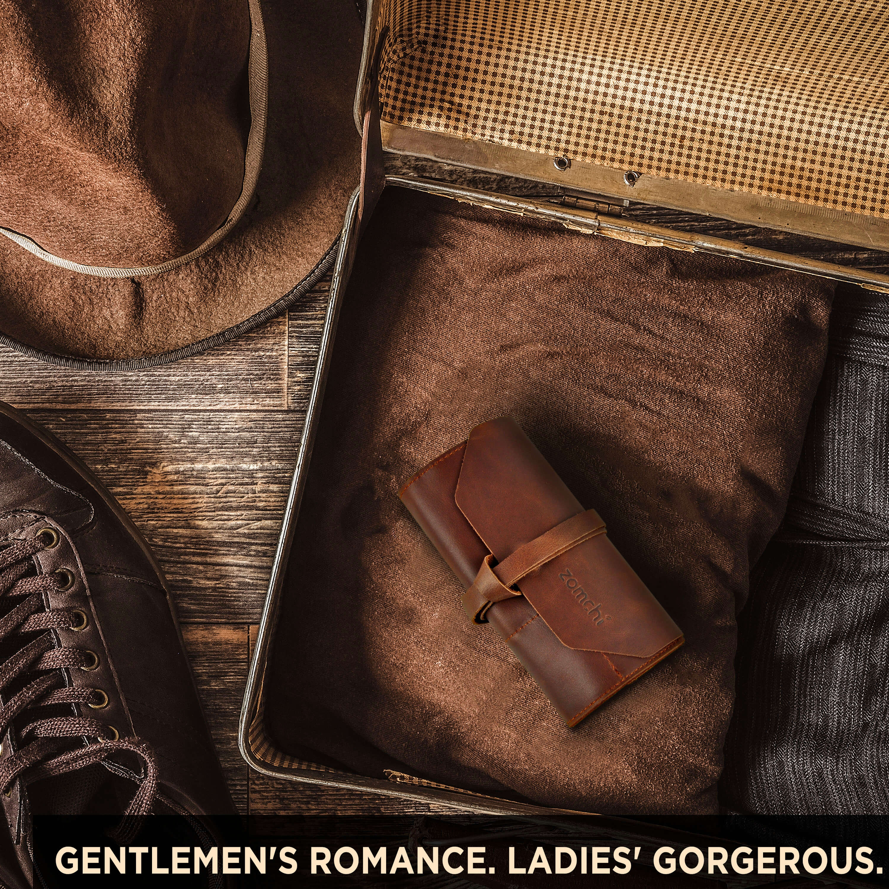 Genuine Leather Travel Case with Pouches for Shaving Kit – ZOMCHI